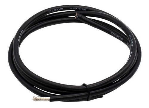1 Metro De Cable De Silicona Calibre 12 Awg Flexible Negro