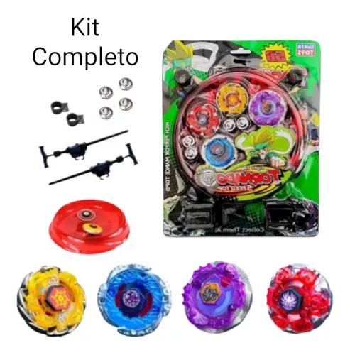 Beyblade Kit Arena + Lançadores E Peões Brinquedo Crianças