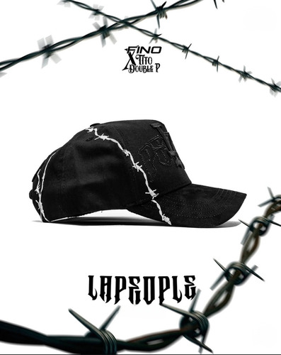 Gorra Fino X Tito Double P La People / Gallo Fino Full Set Negro Ajustable Lisa