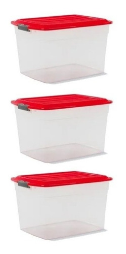 3 Cajas Organizadoras 34 Lts Colombraro Plasticas Argenshop