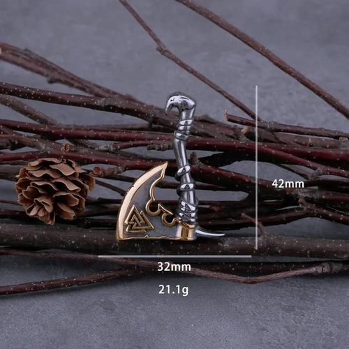 Colar Cordão Machado Vikings Valknut Nórdico Triângulos Odin