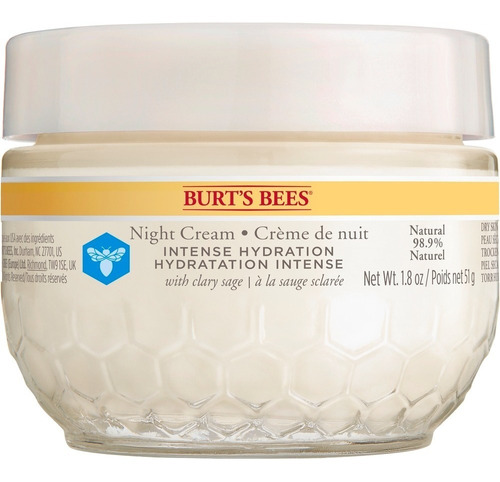 Imagen 1 de 4 de Crema De Noche, Intense Hydration 51 Gr, Burt's Bees