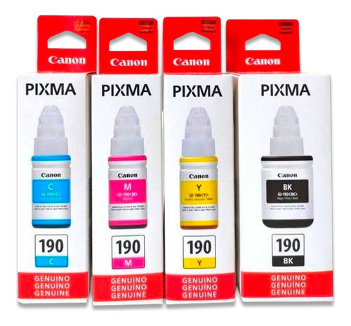 Kit De Tinta Canon Gi-190 Pack De 4 Colors G1100 G2100 G3110