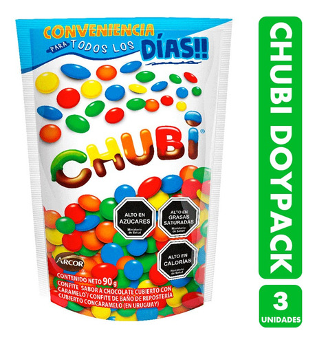 Chubi Arcor - Formato Para Compartir Doypack (pack De 3 Uni)