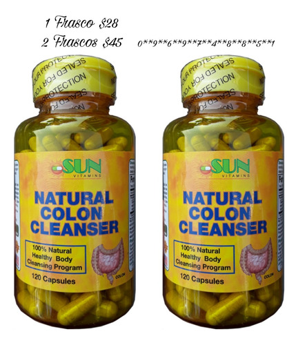 Colon Cleanser Original 120 Capsulas Limpieza Colon 2 Frasco