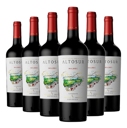 Imagen 1 de 10 de Vino Altosur Malbec Caja X 6 X 750ml. Cosecha 2021 Premiado