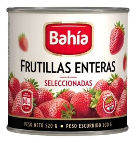 Pack Lata Frutillas En Almíbar Bahía 520g X6u - Mis Alas
