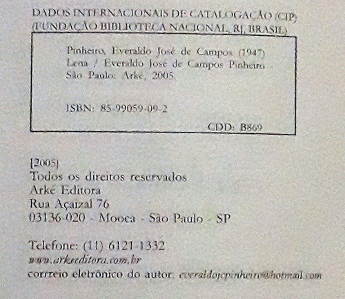 Livro: Lena - Everaldo José De Campos Pinheiro (Usado)
