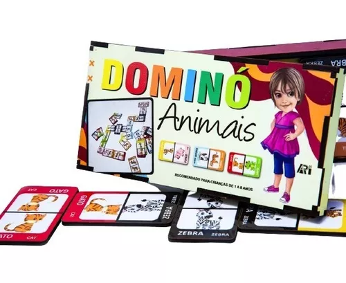 Dominó Jogo Educativo Pedagógico 28pcs Mdf - Patrulha Canina