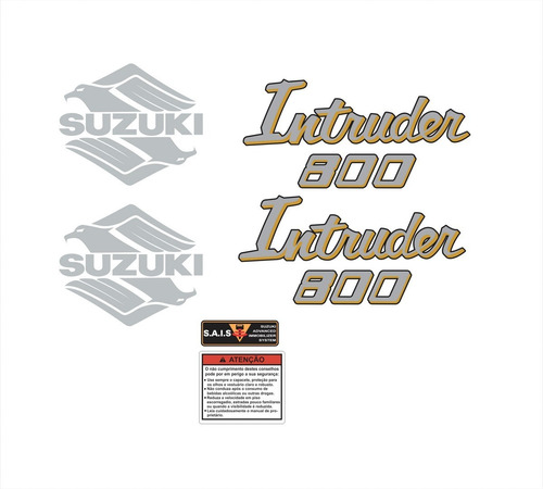 Kit Adesivos Para Suzuki Intruder 800 15520 Cor Dourado/PRATA