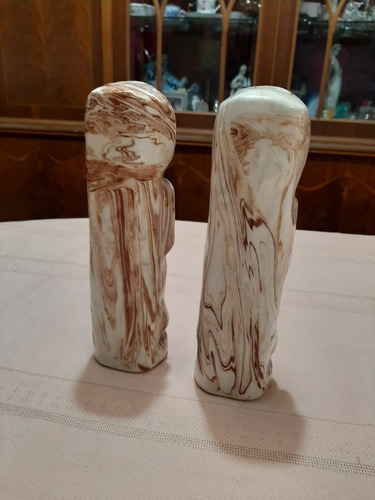 Figura Escultura En Porcelana De Alaska Totem 2 Unidades
