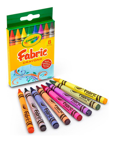 Imagen 1 de 2 de Crayola Crayones Para Tela Fabric X 8 Unidades Wabro