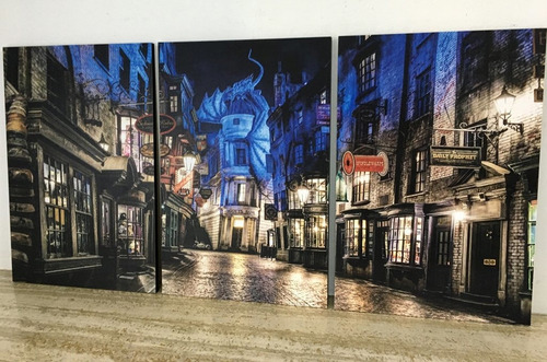 Cuadros - Triptico Harry Potter Diagon Alley - 90x44cm