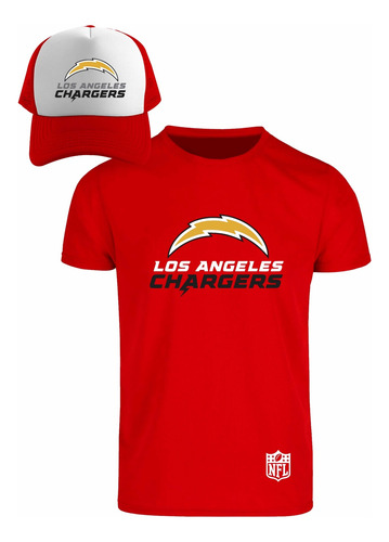 Kit Playera + Gorra Sublimada Mod Los Angeles Chargers Nfl