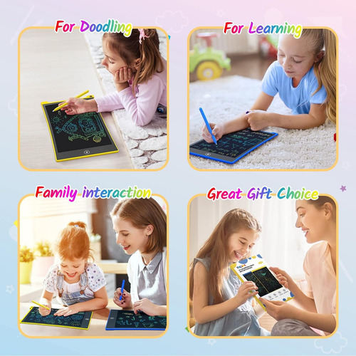 Tableta De Escritura Lcd Tecjoe Colorful Doodle De 10 Pulgad