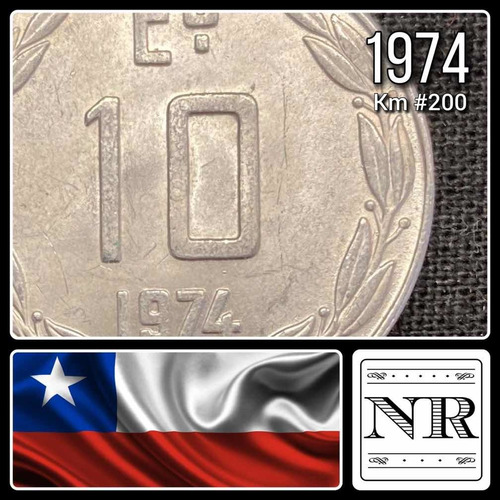 Chile - 10 Escudos - Año 1974 - Km #200 - Cóndor