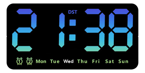 Reloj Despertador Digital, Reloj De Pared Regulable, Azul