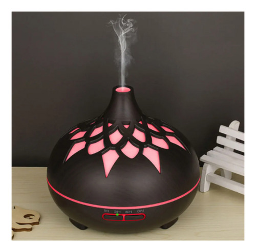 Umidificador Difusor Vaporizador Ultrassônico Com Led 550ml Cor Madeira Escura 110v/220v