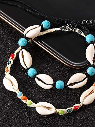 Meekoo 4 Pulseras De Tobillo De Concha De Cauri Natural, Pul