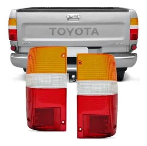 Par Lente Lanterna Traseira Hilux 92 A 98 99 00 01 Tricolor