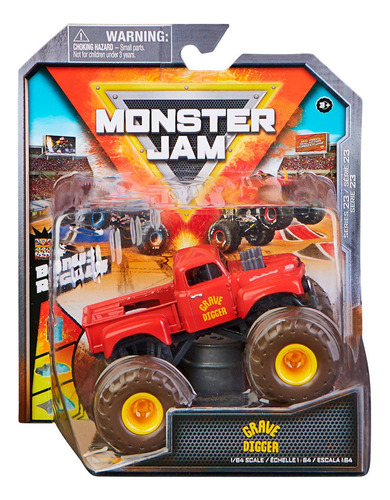 Monster Jam Veiculo Grave Digger Primer Retro 1:64 Sunny