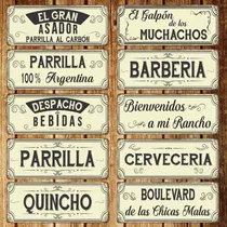 Comprar Combo De Chapas Vintage Con Frases 35x14cm X 11 Unid