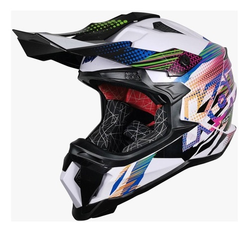 Casco Motocross Enduro Kov Terra Risisng Idol Blanco Tamaño del casco S (55-56 cm)