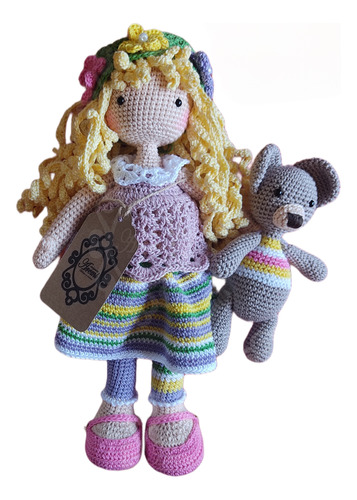 Amigurumi Crochet Muñeca Con Osito