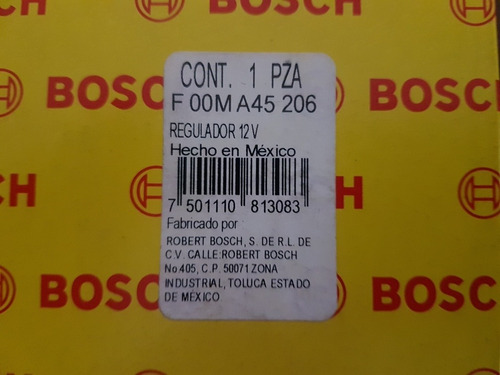 Imagen 5 de 5 de Regulador De Voltaje Bosch Original Fiat Fiorino Fire 1.3