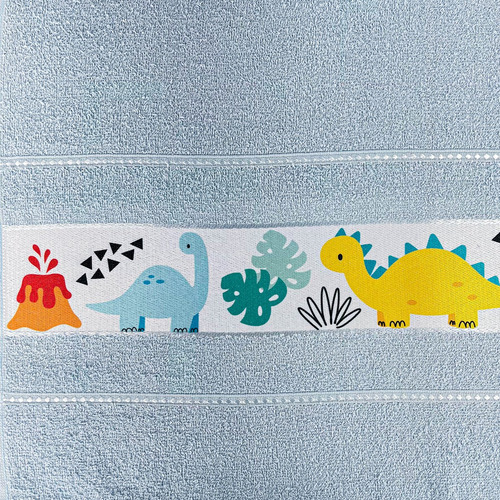 01 Toalha De Banho Infantil Kids Macia Com Desenhos 76x110cm Cor Azul-claro