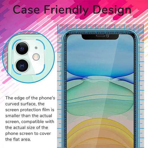 Imagen 5 de 6 de Protector De Vidrio Templado De Pantalla Y Lente- iPhone 11