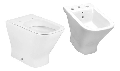 Imagen 4 de 10 de Combo Inodoro Baño Y Bidet The Gap Roca Blanco Sanitarios