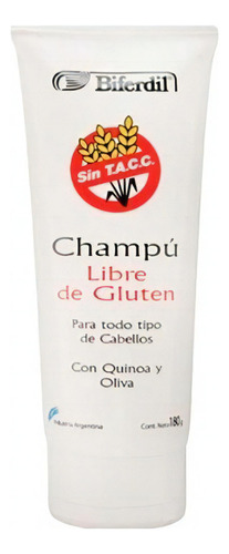 Shampoo Biferdil Libre De Gluten Sin Tacc Tt Cabellos 180 Gr
