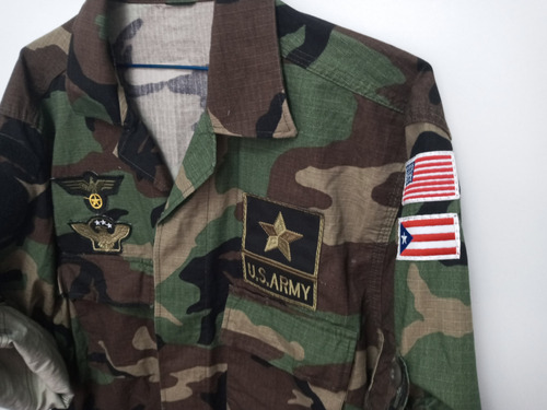 7k Camisa Militar Ejercito Camuflada Talla M Camisola (Usado)