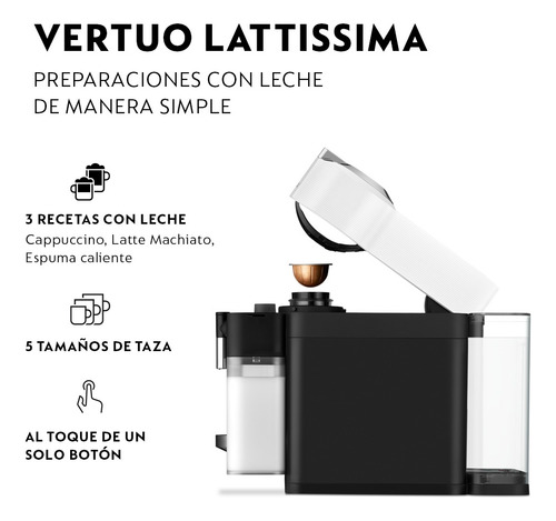 Cafetera Nespresso Vertuo Lattissima