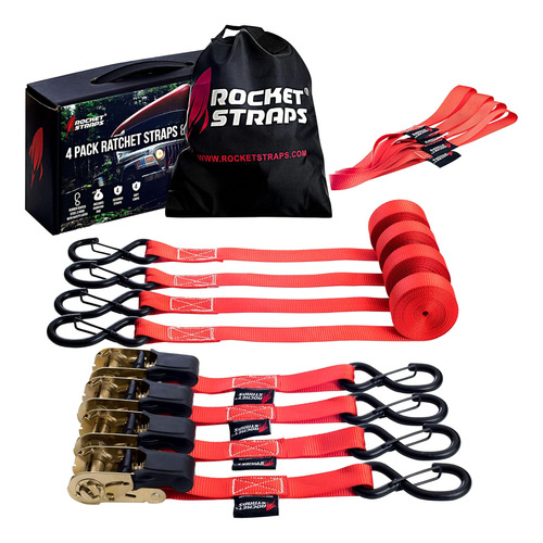 Rocket Straps Ratchet Tie Down Straps (4pk) | 1 X 17 - 1761 