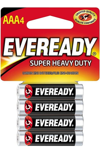 Eveready - Super Heavy Duty Baterías, Aaa, 4-conde