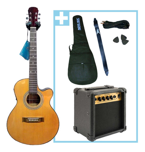 Combo Guitarra Electroacustica Gracia 300eq + Ampli 10w