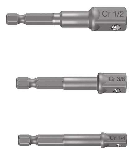 Juego D 3 Adaptadores Para Dados De 1/4 3/8 Y 1/2 10752