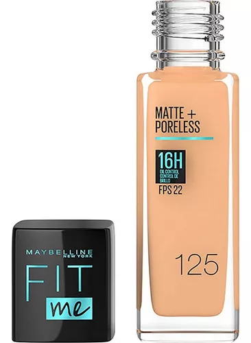 Base Líquida Maybelline Fit Me Matte + Poreless Fps 22 30ml Tono 125 Nude beige