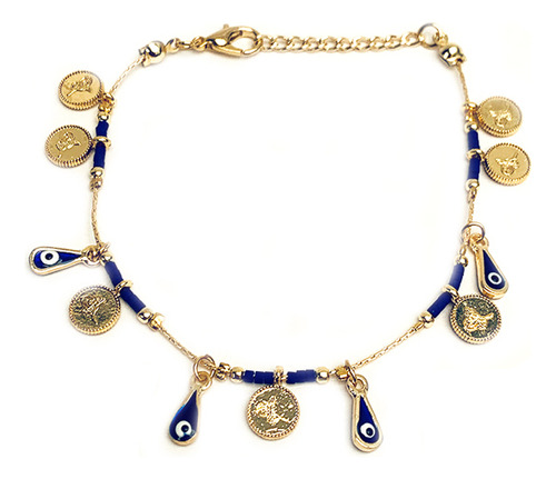 Pulsera Harem - Ojo Turco Gota Con Monedas