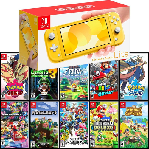 Nintendo Switch Lite Nuevo + 2 Juegos + 1 Kit De Protección