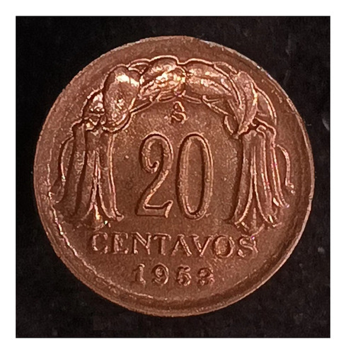 Chile 20 Centavos 1953 Sin Circular Km 177