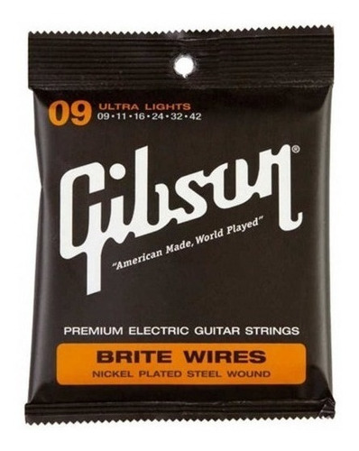 Encordado Gibson Guitarra Eléctrica Nickel Ultra Light 09