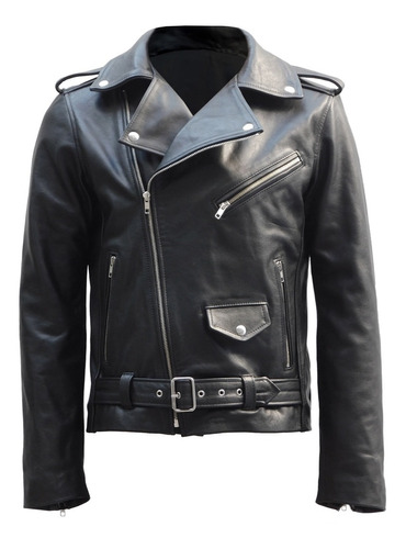 Campera De Cuero Para Hombre Estilo Motociclista Cafe Racer Moto Rock Clásica Cuero Napón (grueso) Liam Leather 