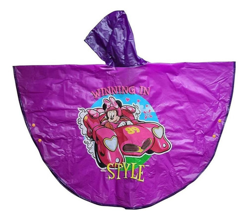 Imagen 2 de 2 de Capa De Lluvia Piloto Infantil Minnie Talle 6 Original Km868