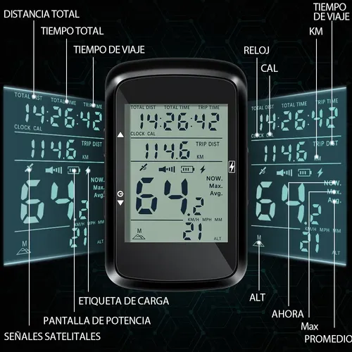 Ciclocomputador Gps Sem Fio Para Bicicleta Preto | Frete grátis