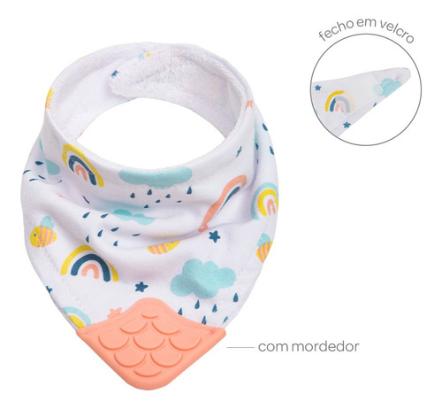 Bandana Infantil Com Mordedor Arco-iris E Abelha 15283 Buba