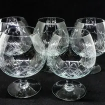 Comprar Juego De 5 Copas Cognac Cristal Tallado
