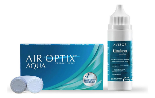 Lentes De Contacto Air Optix Aqua +  Solución Avizor Gratis